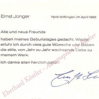 Jünger, Ernst, Schriftsteller (1895-1998).