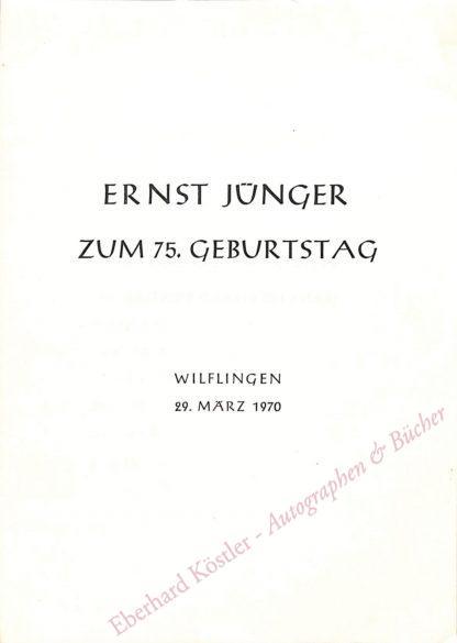 Jünger, Ernst, Schriftsteller (1895-1998).