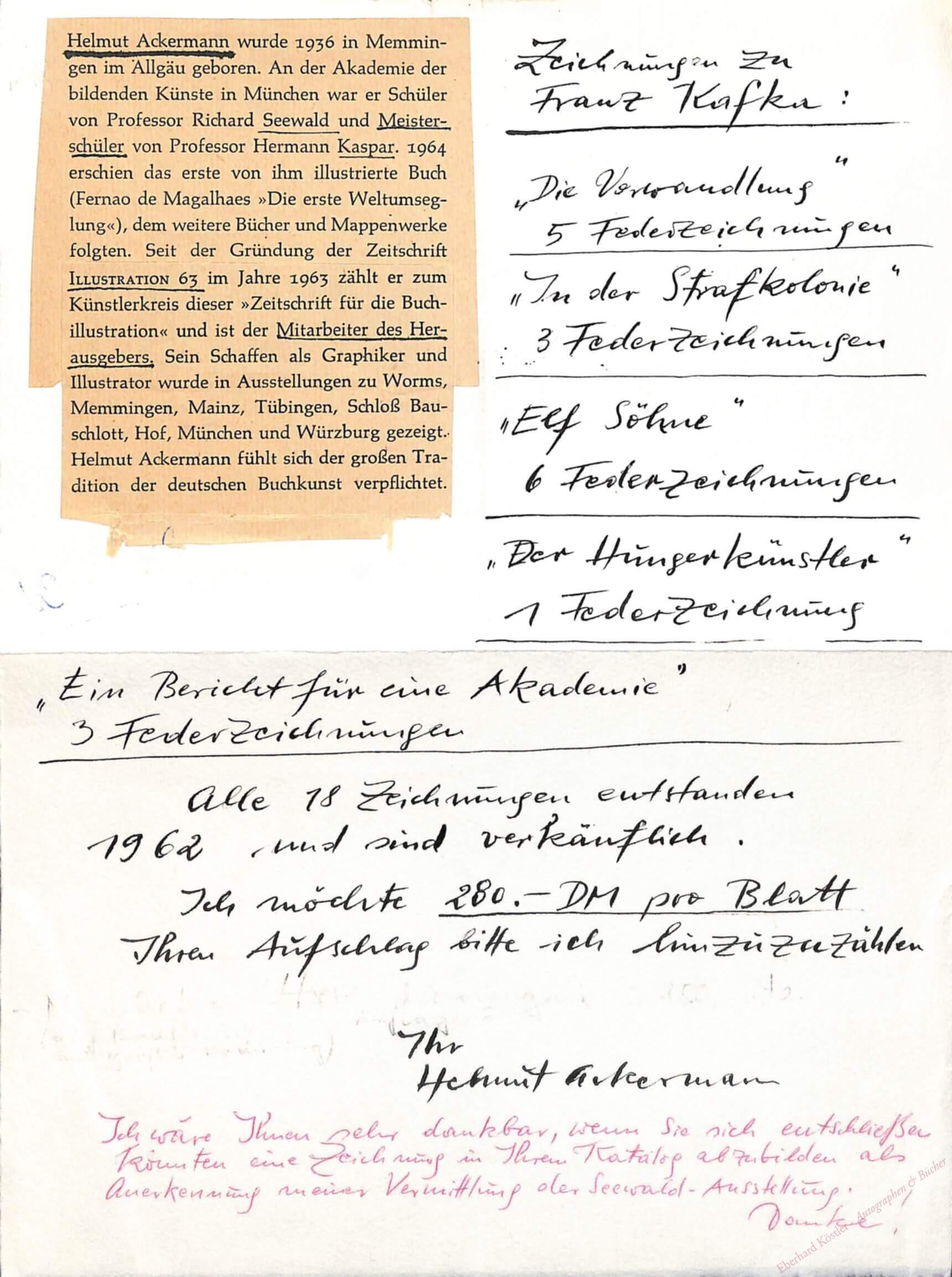 Grafiker und Maler (1936-2017). Grafiker und Maler (1936-2017).