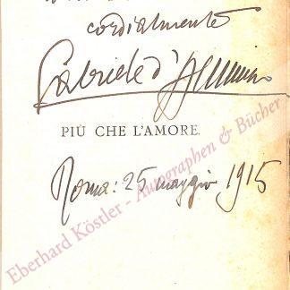 Annunzio, Gabriele d', Schriftsteller (1863-1938).