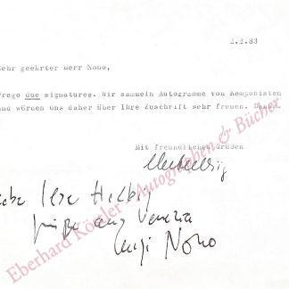 Nono, Luigi, Komponist (1924-1990).