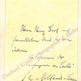 Hollander-Lossow, Elke von, Schriftstellerin und Übersetzerin (1884-1967). Hollander-Lossow, Elke von, Schriftstellerin und Übersetzerin (1884-1967).