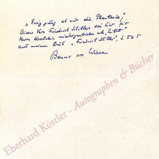 Wiese, Benno von, Germanist (1903-1987). Wiese, Benno von, Germanist (1903-1987).