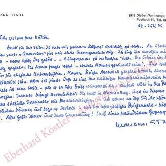 Stahl, Hermann, Schriftsteller und Maler (1908-1998). Stahl, Hermann, Schriftsteller und Maler (1908-1998).