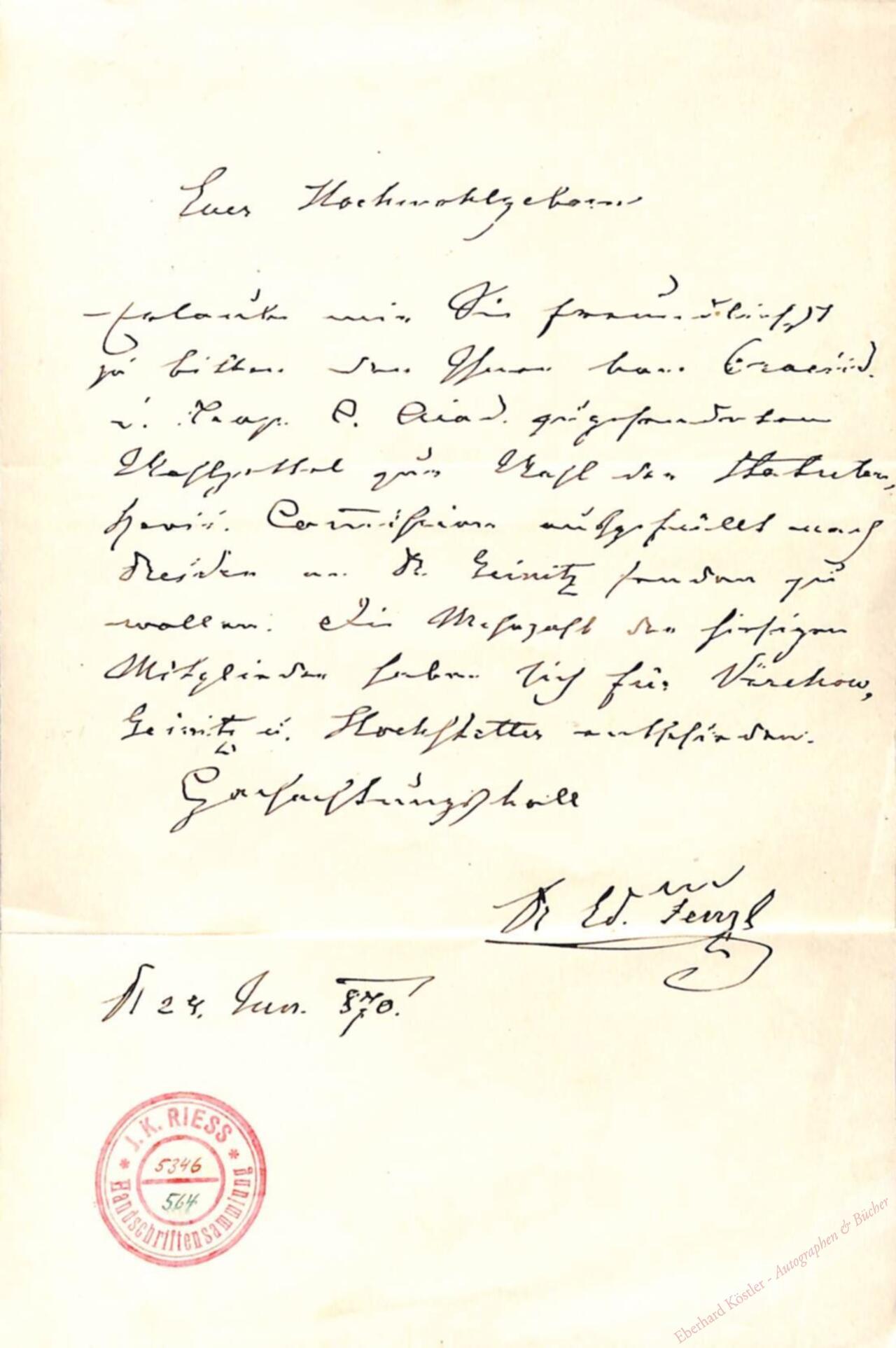 Fenzl, Eduard, Botaniker (1808-1879). Fenzl, Eduard, Botaniker (1808-1879).