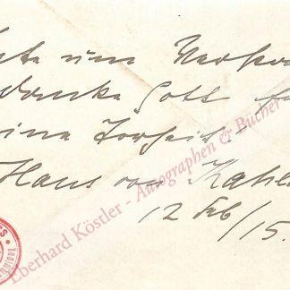 Kahlenberg, Hans von (d. i. Helene von Kessler-Mobart), Schriftstellerin (1870-1957).