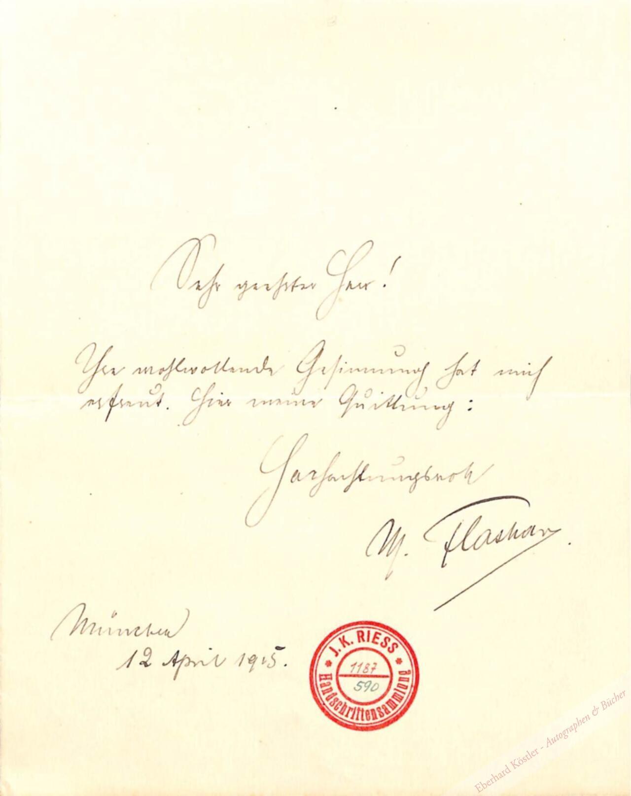 Flashar, Max, Maler (1855-1915). Flashar, Max, Maler (1855-1915).