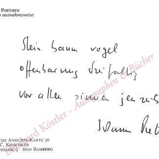Poethen, Johannes, Schriftsteller (1928-2001). Poethen, Johannes, Schriftsteller (1928-2001).