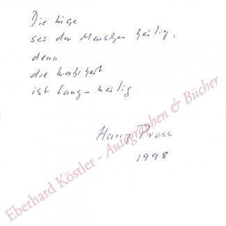 Pross, Harry, Schriftsteller (1923- 2010).