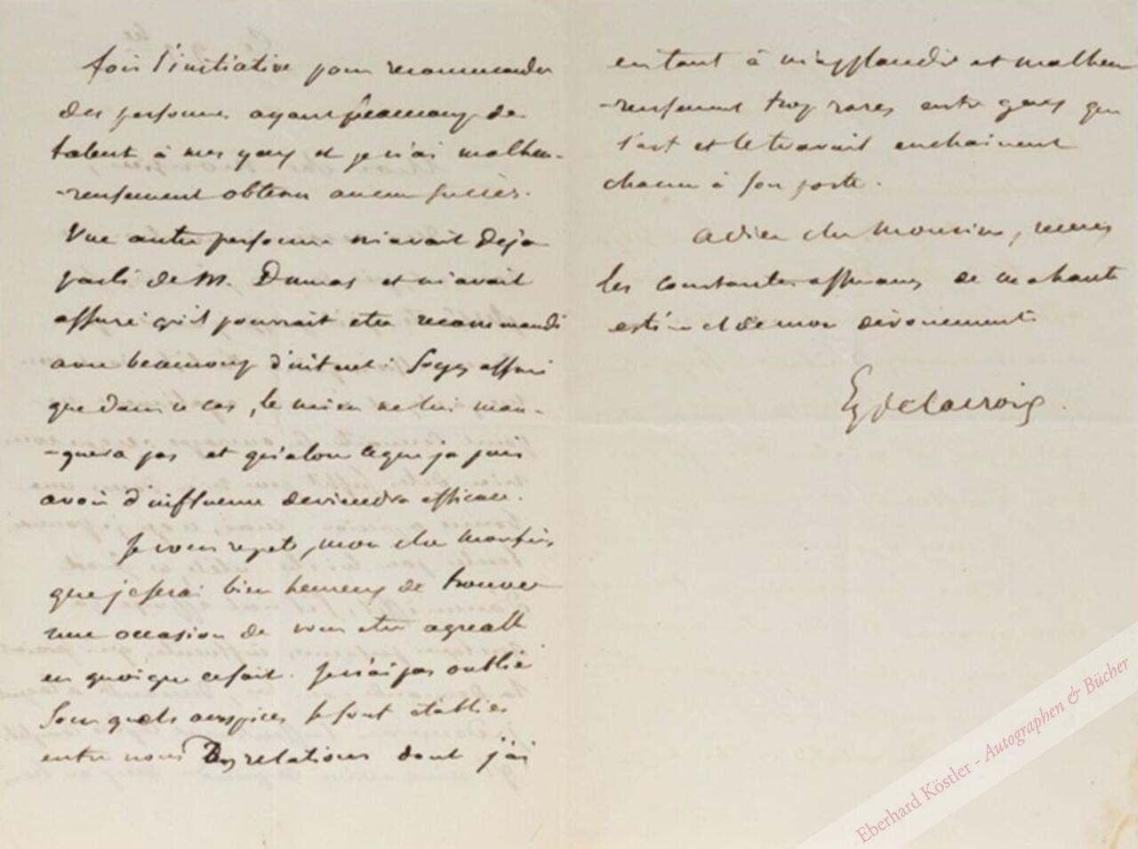 Delacroix, Eugène, Maler (1798-1863).
