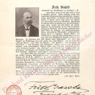 Baselt, Fritz, Komponist (1863-1931).