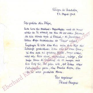 Schaper, Edzard, Schriftsteller (1908-1984).