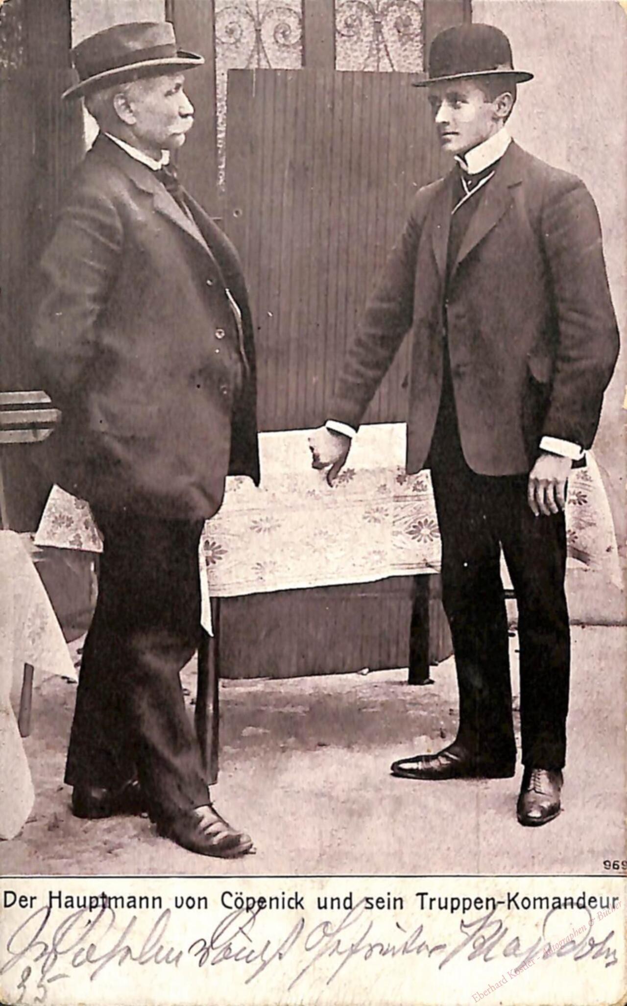 Voigt, Wilhelm, Schuhmacher, der "Hauptmann von Köpenick" (1849-1922). Voigt, Wilhelm, Schuhmacher, der "Hauptmann von Köpenick" (1849-1922).