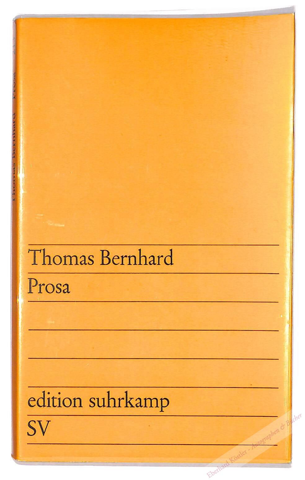Bernhard, Thomas, Schriftsteller (1931-1989). Bernhard, Thomas, Schriftsteller (1931-1989).