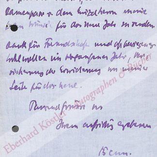 Benn, Gottfried, Schriftsteller (1886-1956).