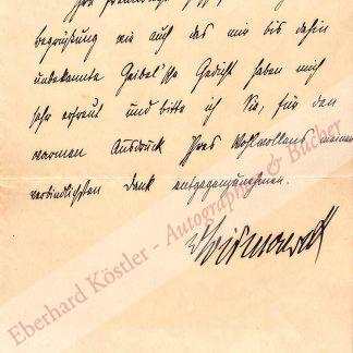 Bismarck, Otto Fürst von, Reichskanzler (1815-1898).