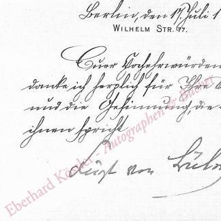Bülow, Bernhard von, Reichskanzler (1849-1929).