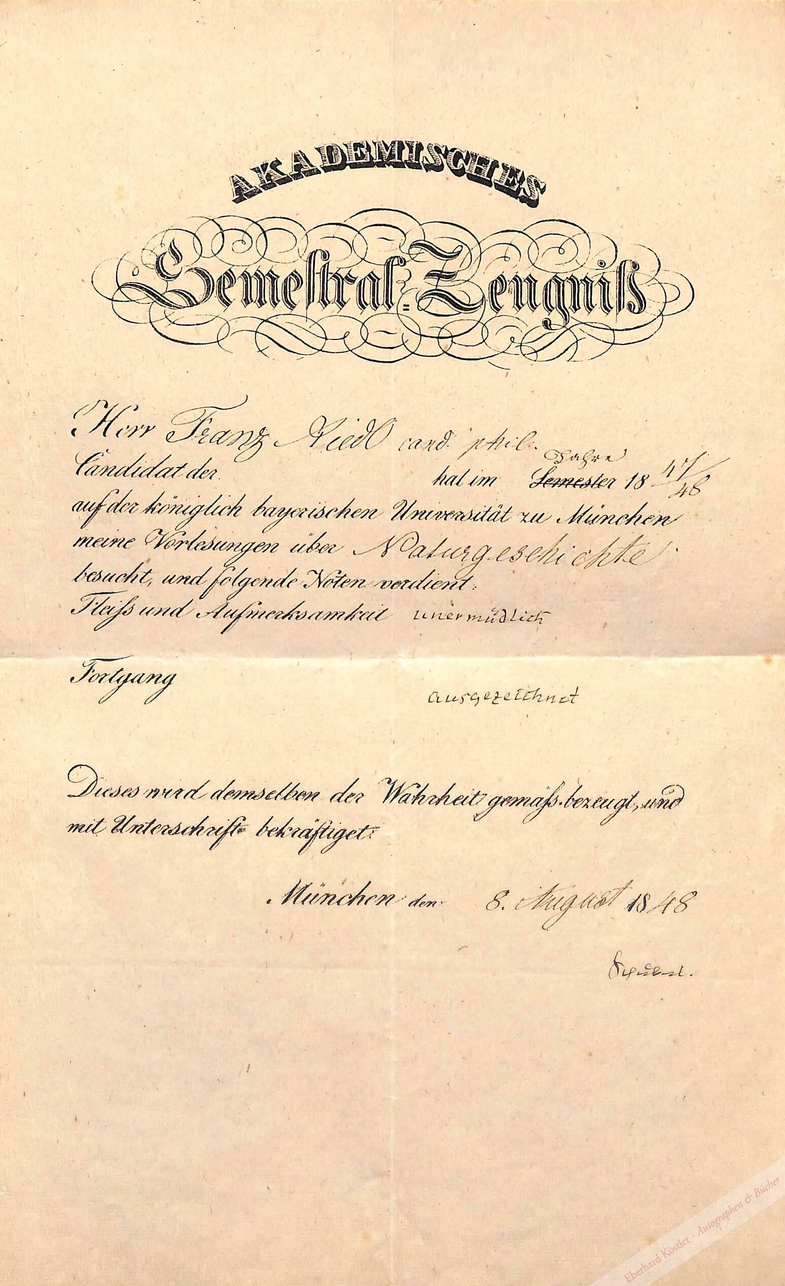 Schubert, Gotthilf Heinrich von, Naturforscher (1780-1860). Schubert, Gotthilf Heinrich von, Naturforscher (1780-1860).