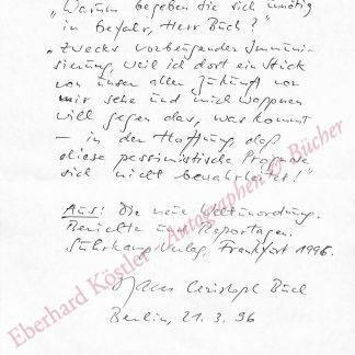 Buch, Hans Christoph, Schriftsteller (geb. 1944).
