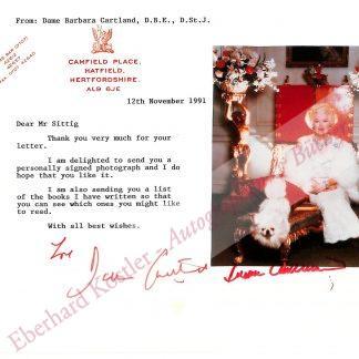 Cartland, Barbara, Schriftstellerin (1901-2000).