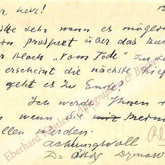 Dymow, Ossip (eig. Perelman), Schriftsteller (1878-1959).