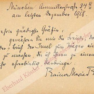 Rilke, Rainer Maria, Schriftsteller (1875-1926).