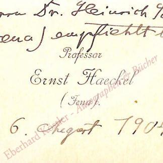 Haeckel, Ernst, Naturforscher und Philosoph (1834-1919).