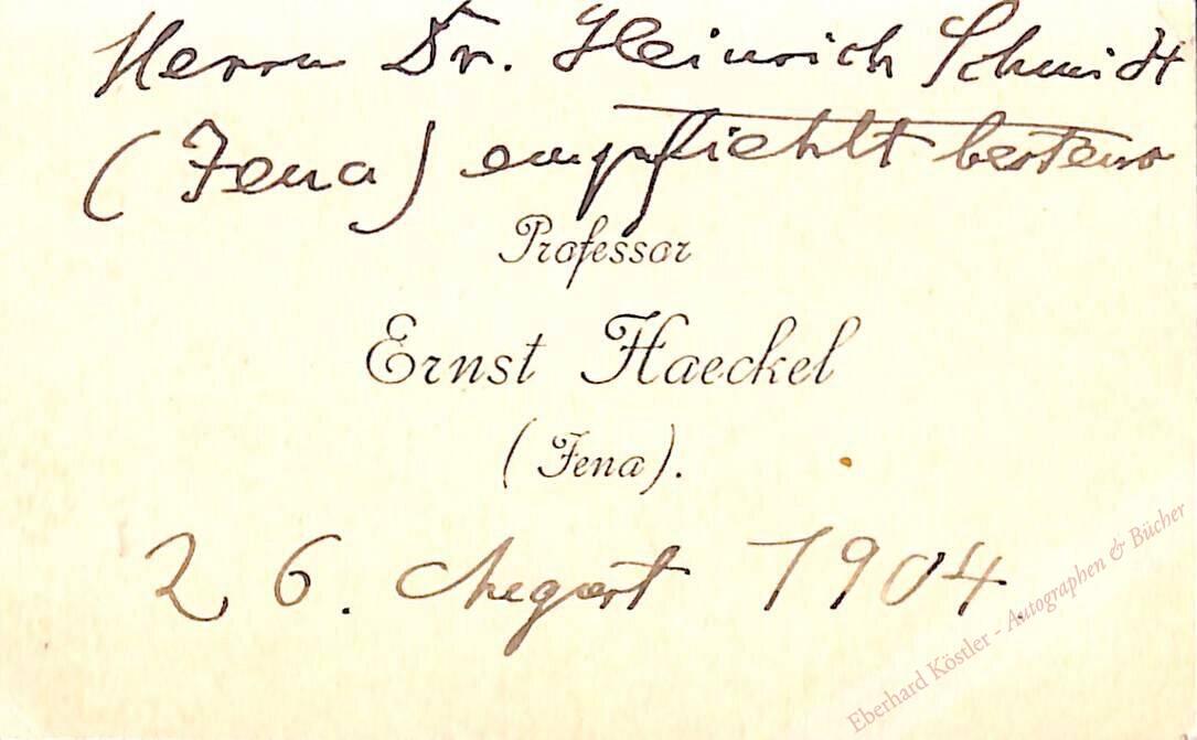 Haeckel, Ernst, Naturforscher und Philosoph (1834-1919). Haeckel, Ernst, Naturforscher und Philosoph (1834-1919).