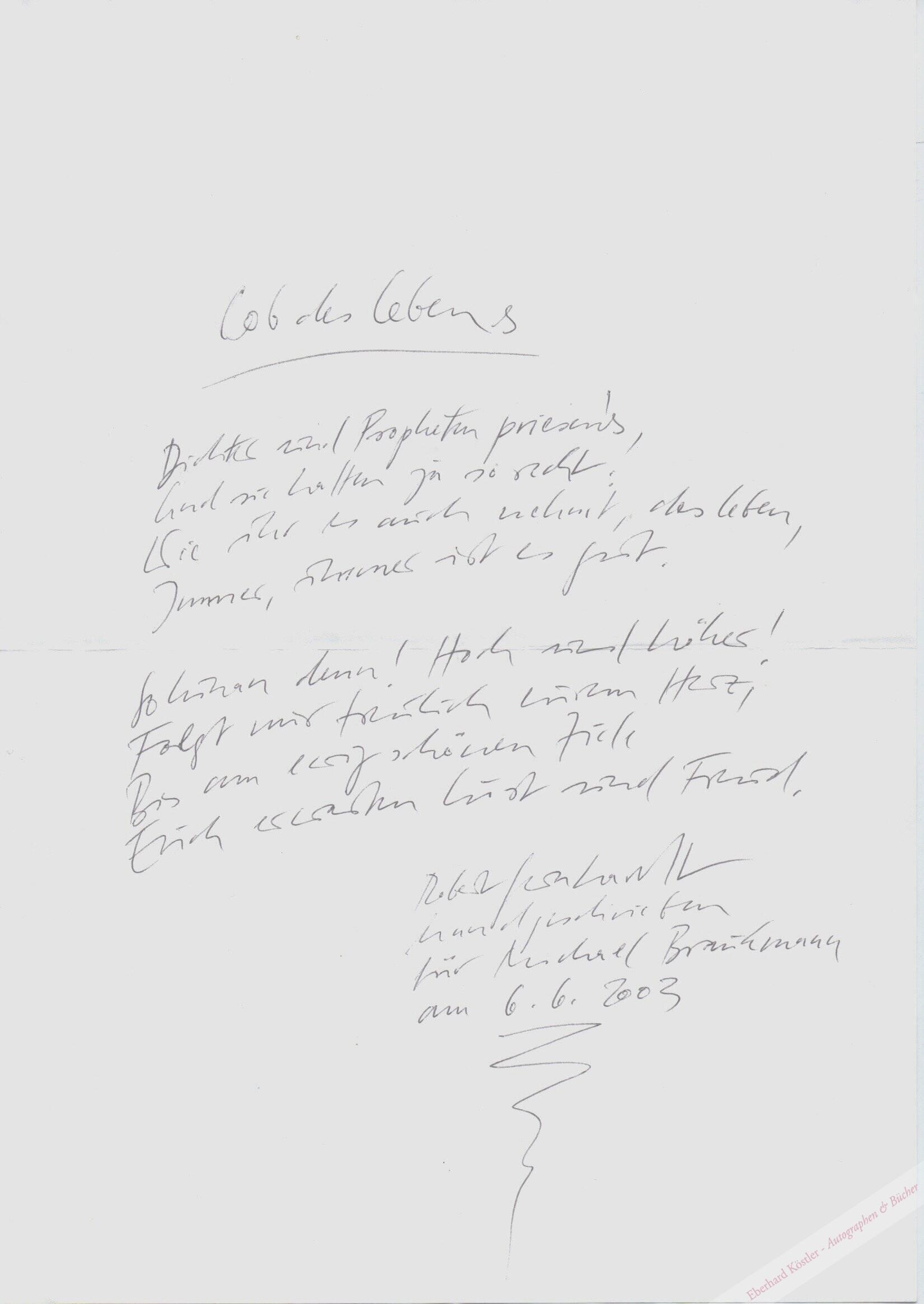 Gernhardt, Robert, Schriftsteller und Zeichner (1937-2006). Gernhardt, Robert, Schriftsteller und Zeichner (1937-2006).