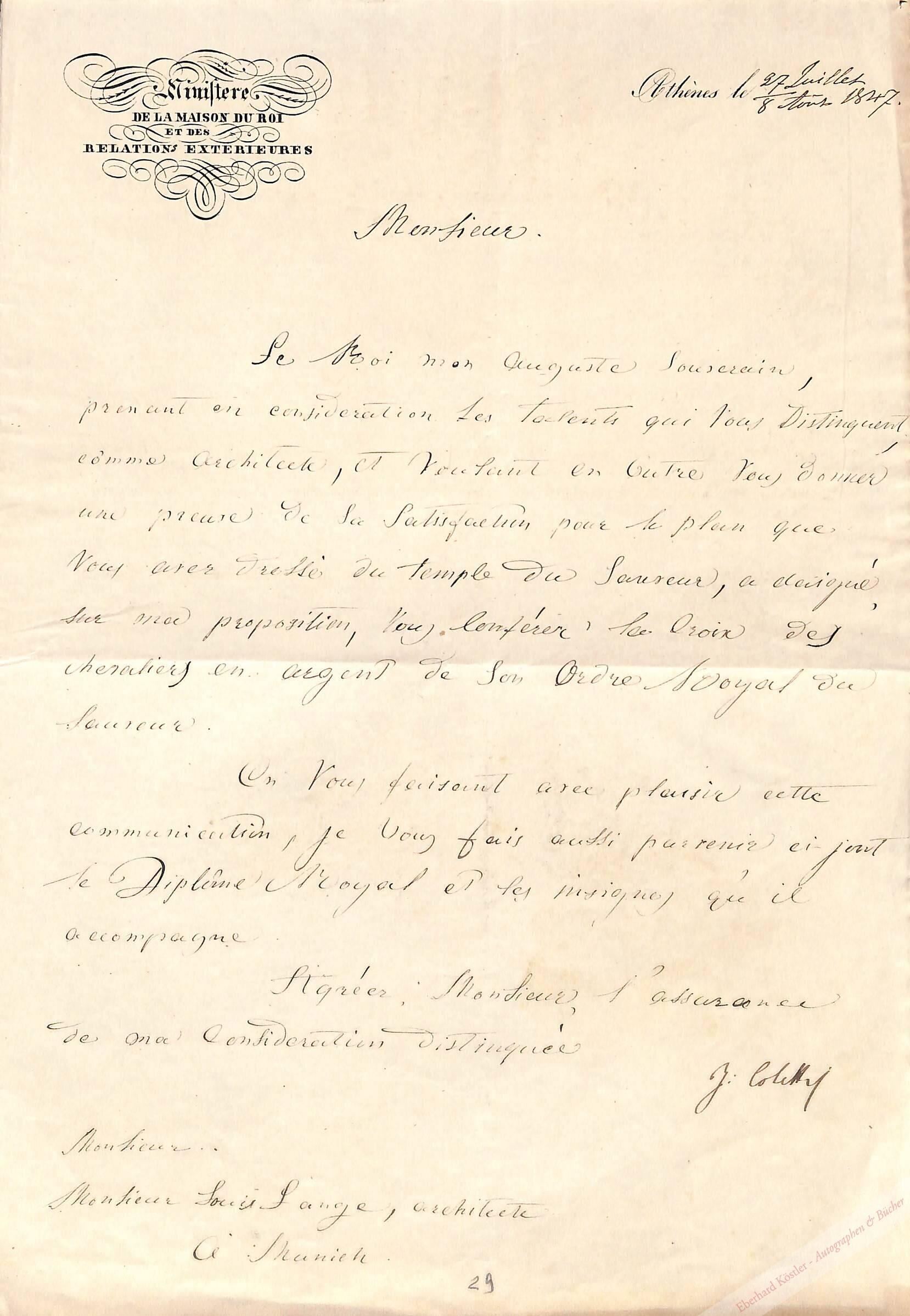 Griechenland - Kolettis, Ioannis, Politiker und Minister (ca. 1773-1847). Griechenland - Kolettis, Ioannis, Politiker und Minister (ca. 1773-1847).