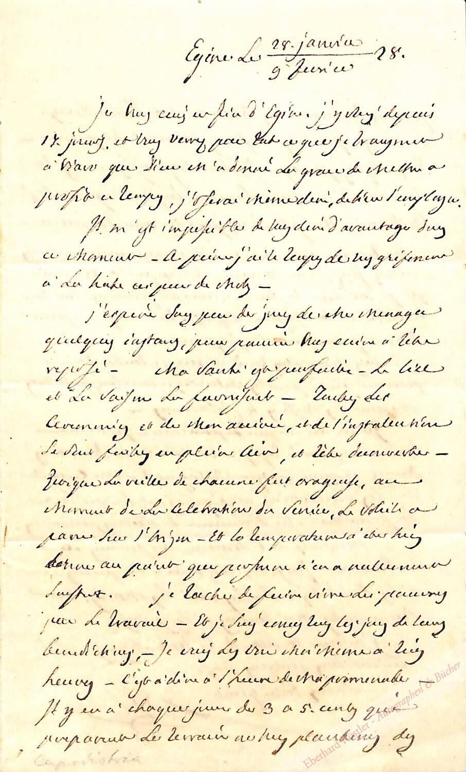 Griechenland - Kapodistrias, Ioannis (Johannes Anton von), erstes Staatsoberhaupt Griechenlands (1776-1831). Griechenland - Kapodistrias, Ioannis (Johannes Anton von), erstes Staatsoberhaupt Griechenlands (1776-1831).