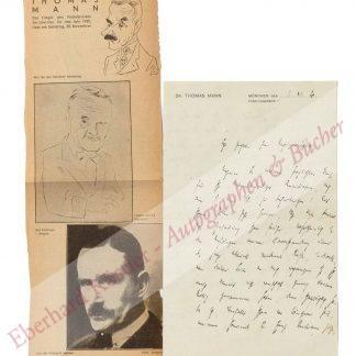 Mann, Thomas, Schriftsteller und Nobelpreisträger (1875-1955).