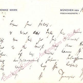 Mann, Thomas, Schriftsteller und Nobelpreisträger (1875-1955).