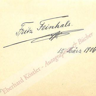 Feinhals, Fritz, Sänger (1869-1940). Feinhals, Fritz, Sänger (1869-1940).
