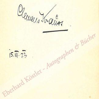 Krauss, Clemens, Dirigent (1893-1954). Krauss, Clemens, Dirigent (1893-1954).