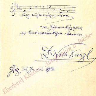 Kienzl, Wilhelm, Komponist (1857-1941).
