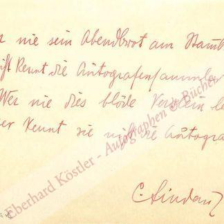 Lindau, Carl, Schauspieler und Schriftsteller (1853-1934). Lindau, Carl, Schauspieler und Schriftsteller (1853-1934).