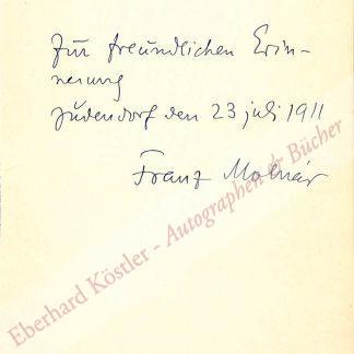 Molnár, Franz, Schriftsteller (1878-1952). Molnár, Franz, Schriftsteller (1878-1952).
