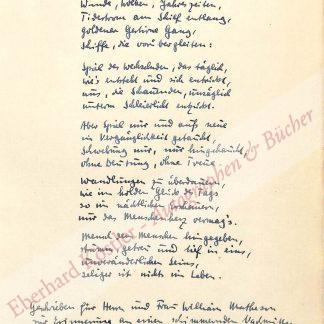 Hausmann, Manfred, Schriftsteller (1898-1986).