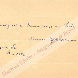 Hauptmann, Gerhart, Schriftsteller (1862-1946). Hauptmann, Gerhart, Schriftsteller (1862-1946).