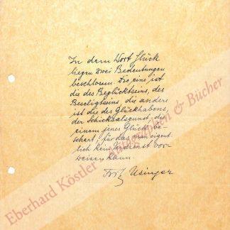 Usinger, Fritz, Schriftsteller (1895-1982). Usinger, Fritz, Schriftsteller (1895-1982).