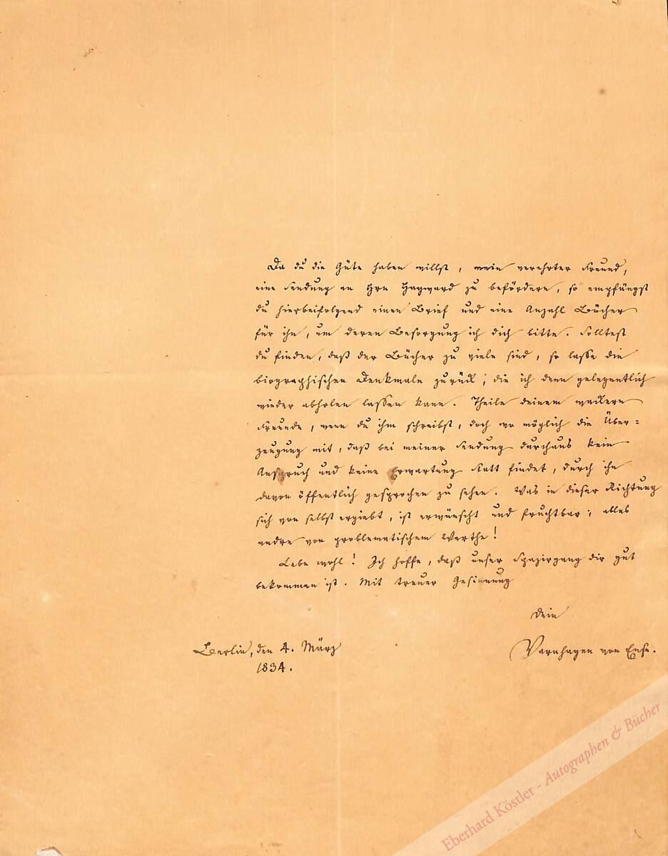 Varnhagen von Ense, Karl August, Schriftsteller und Diplomat (1785-1858). Varnhagen von Ense, Karl August, Schriftsteller und Diplomat (1785-1858).