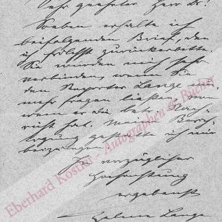 Lange, Helene, Pädagogin und Frauenrechtlerin (1848-1930). Lange, Helene, Pädagogin und Frauenrechtlerin (1848-1930).