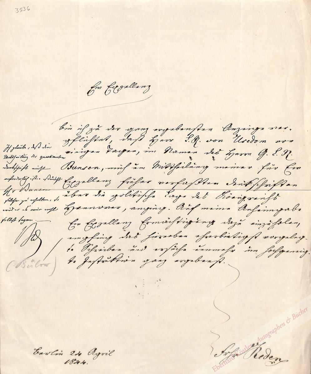 Reden, Friedrich Wilhelm von, Statistiker und Politiker (1802 oder 1804-1857). Reden, Friedrich Wilhelm von, Statistiker und Politiker (1802 oder 1804-1857).