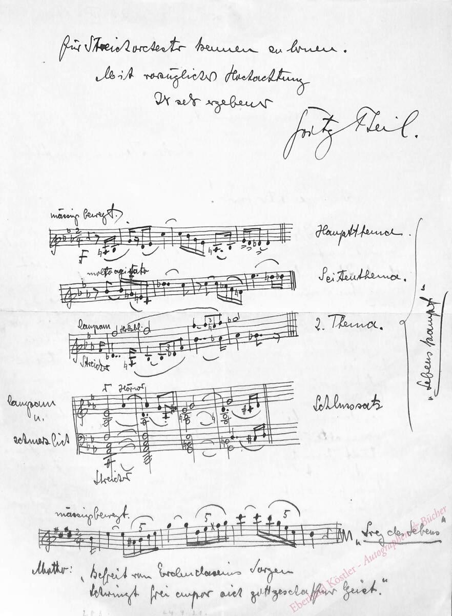 Theil, Fritz, Komponist und Dirigent (1886-1972). Theil, Fritz, Komponist und Dirigent (1886-1972).