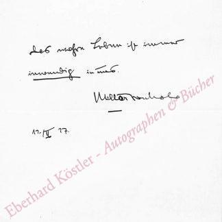 Molo, Walter von, Schriftsteller (1880-1958). Molo, Walter von, Schriftsteller (1880-1958).