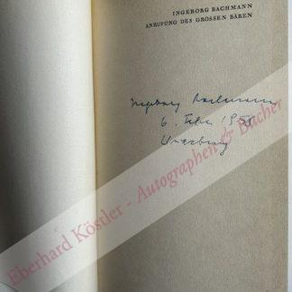 Bachmann, Ingeborg, Schriftstellerin (1926-1973). Bachmann, Ingeborg, Schriftstellerin (1926-1973).