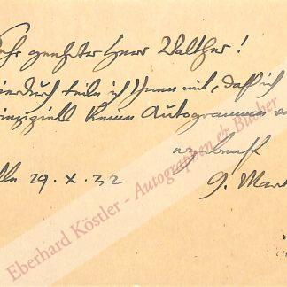 Marcks, Gerhard, Bildhauer und Graphiker (1889-1981). Marcks, Gerhard, Bildhauer und Graphiker (1889-1981).