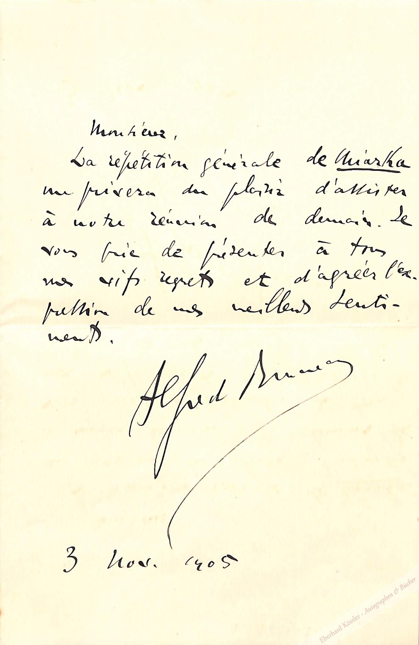 Bruneau, Alfred, Komponist (1857-1934). Bruneau, Alfred, Komponist (1857-1934).