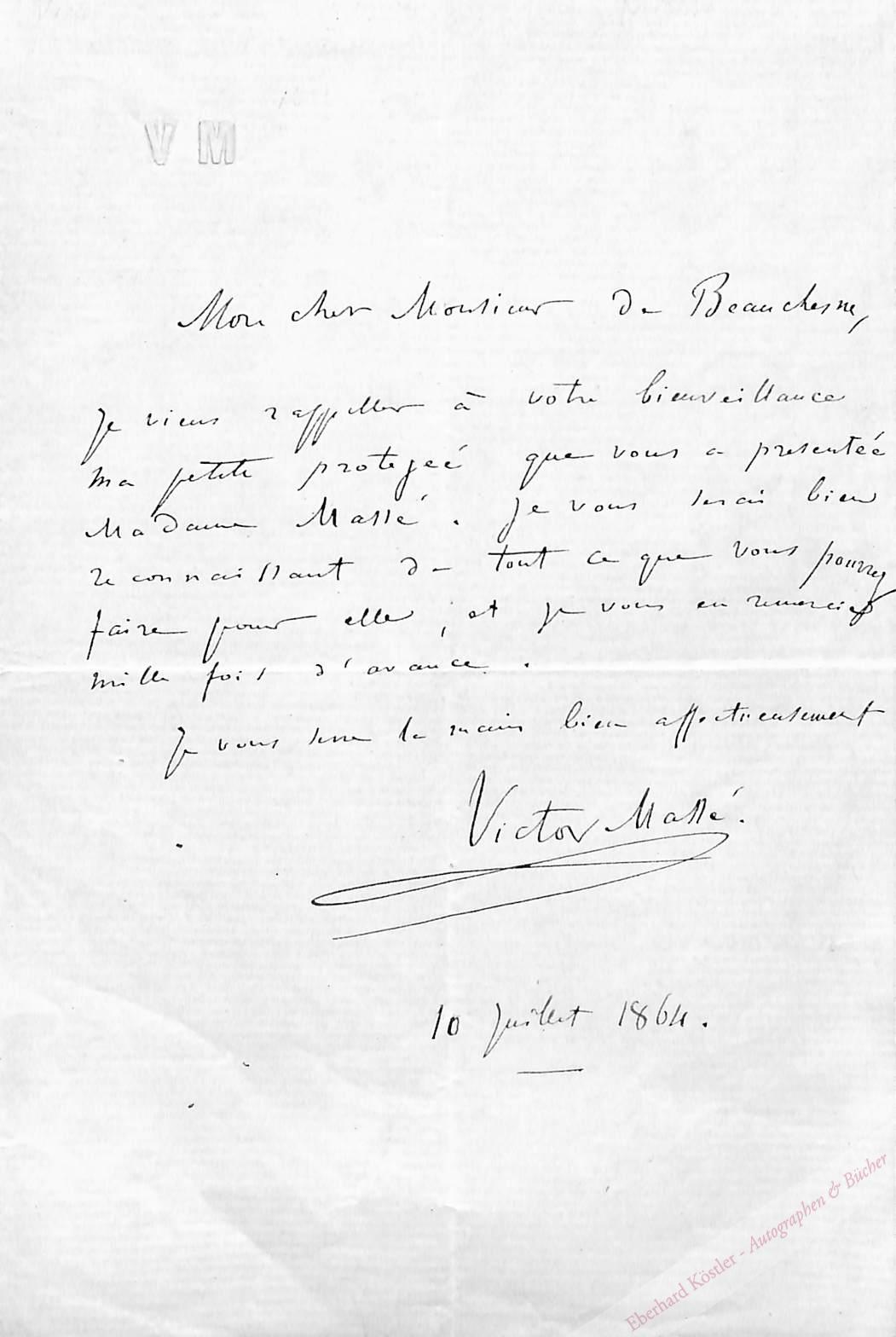 Massé, Victor, Komponist (1822-1884). Massé, Victor, Komponist (1822-1884).